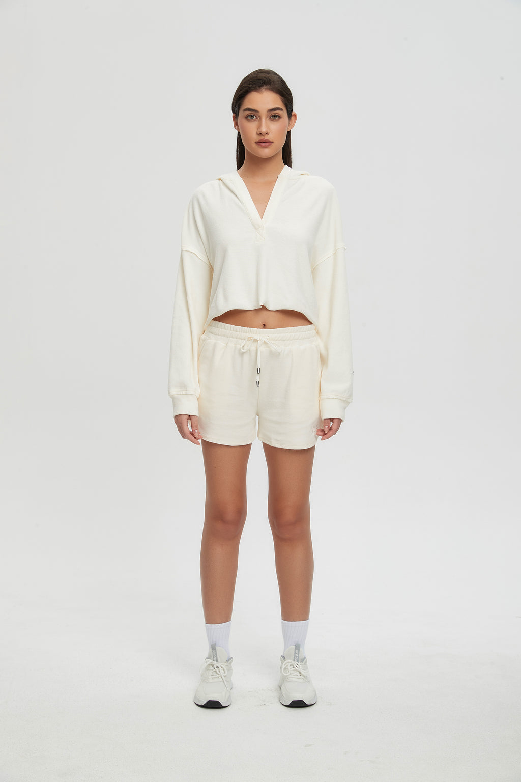 (Pre-order) Deep V Crop Hoodie SS26