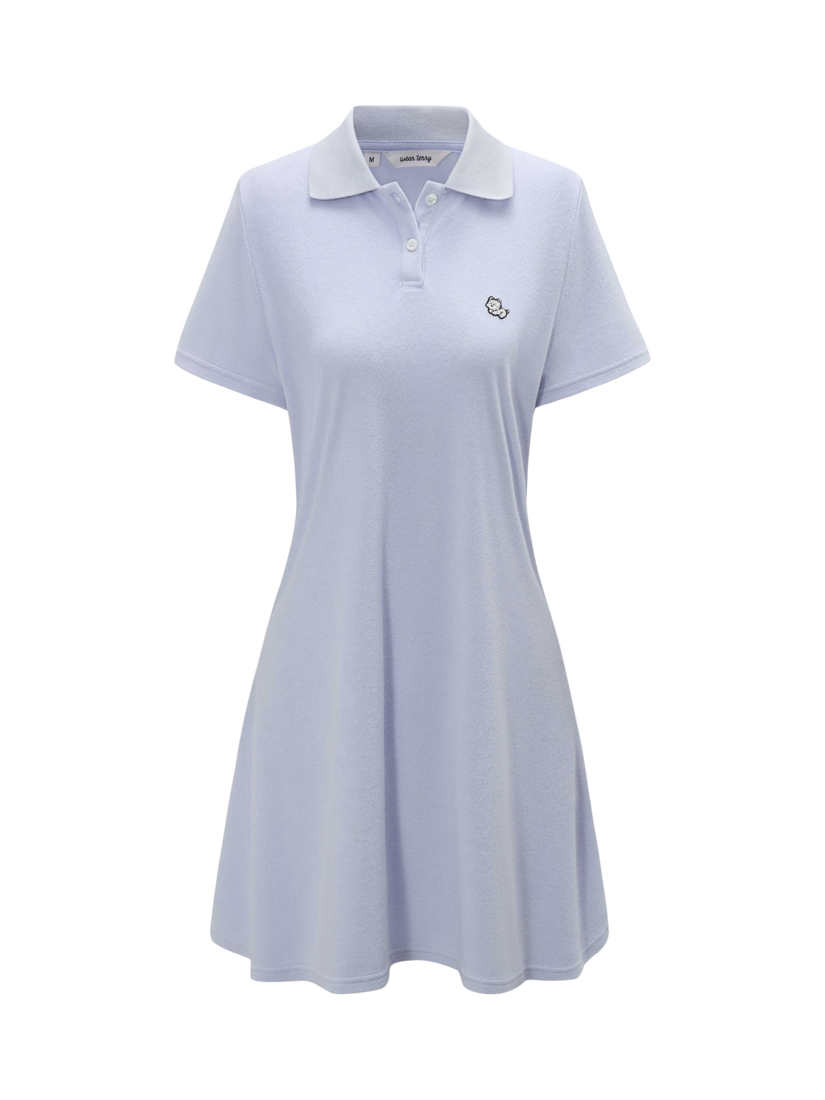 Light blue polo dress with a Terry logo on a white background