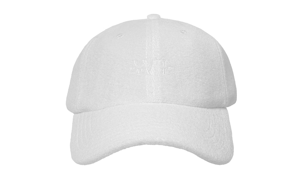 "terry cloth cap", "organic cotton", "moisture-wicking", "breathable", "adjustable", "white", "casual", "versatile", "premium", "quality"