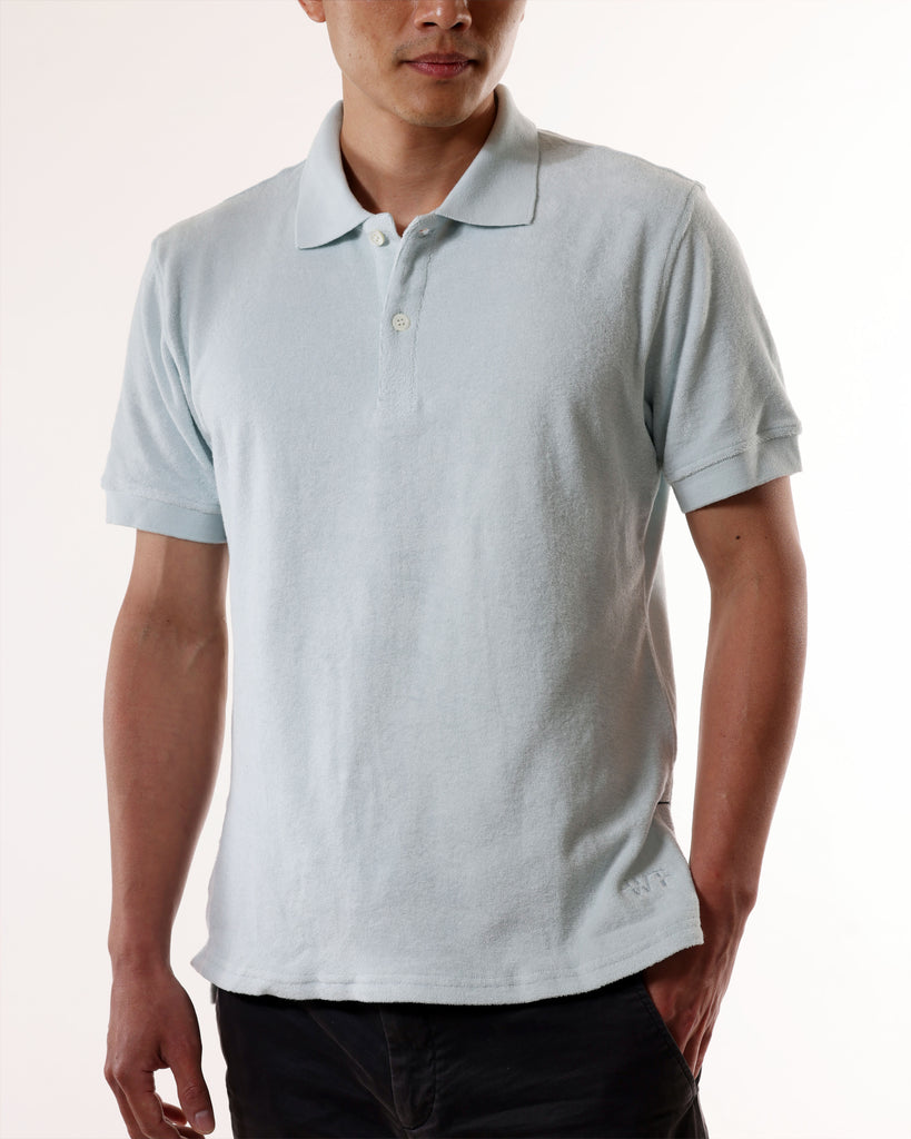 "men's polo shirt", "terry cloth", "organic cotton", "moisture-wicking", "breathable", "casual", "versatile", "premium", "luxury"